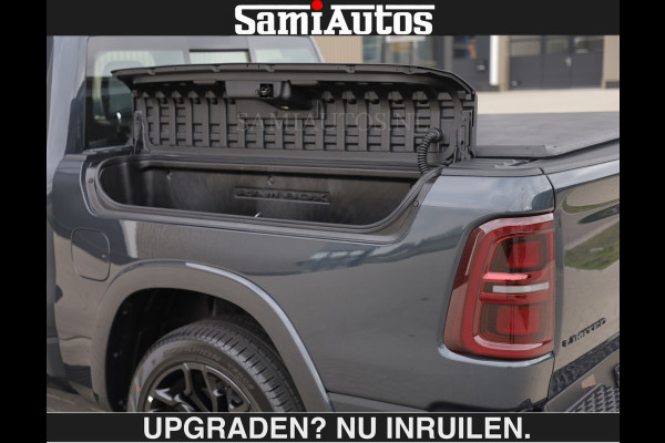 Dodge Ram LIMITED 5.7 V8 HEMI | € 79.950 excl excl | MAXIMAAL UITGERUST | NIEUWE KLEUR Forged Blue Metallic met Ebony Red interior seats | DUBBELE CABINE | 5 PERSOONS | DC | Allernieuwste Limited in nieuwe kleur Forged Blue  – volledig uitgerust met alle opties.