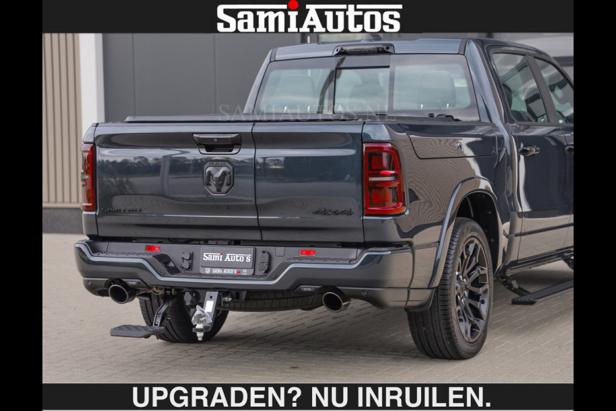 Dodge Ram LIMITED 5.7 V8 HEMI | € 79.950 excl excl | MAXIMAAL UITGERUST | NIEUWE KLEUR Forged Blue Metallic met Ebony Red interior seats | DUBBELE CABINE | 5 PERSOONS | DC | Allernieuwste Limited in nieuwe kleur Forged Blue  – volledig uitgerust met alle opties.