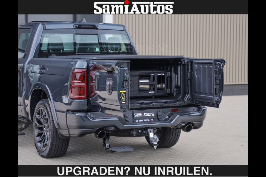 Dodge Ram LIMITED 5.7 V8 HEMI | € 79.950 excl excl | MAXIMAAL UITGERUST | NIEUWE KLEUR Forged Blue Metallic met Ebony Red interior seats | DUBBELE CABINE | 5 PERSOONS | DC | Allernieuwste Limited in nieuwe kleur Forged Blue  – volledig uitgerust met alle opties.