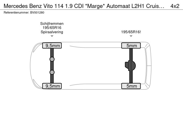Mercedes-Benz Vito Mercedes Benz Vito 114 1.9 CDI *Marge* Automaat L2H1 Cruise Control Bluetooth Airco Euro 6