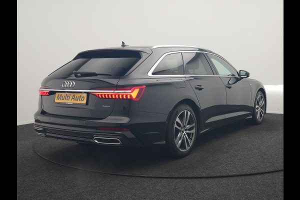 Audi A6 Avant 50 TFSI e Quattro S Line PHEV 300pk Dealer O.H | SOH 95,2% | Trekhaak Af Fabriek | Adaptive Cruise | Camera | Matrix LED | Lederen Sportstoelen Verwarmd | Sfeerverlichting | Apple Carplay | DAB | Navigatie | Virtual | 19"L.M | Plug In Hybrid |