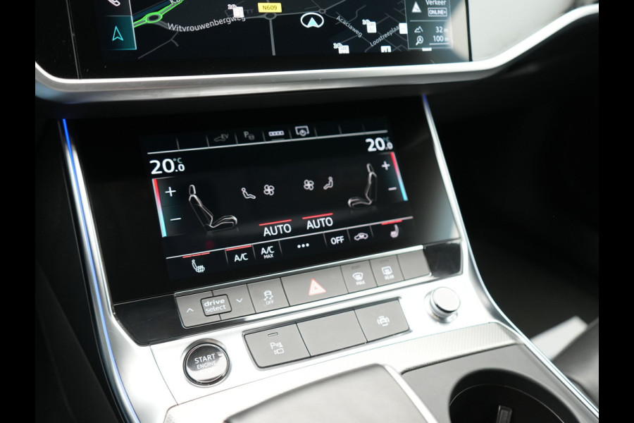 Audi A6 Avant 50 TFSI e Quattro S Line PHEV 300pk Dealer O.H | SOH 95,2% | Trekhaak Af Fabriek | Adaptive Cruise | Camera | Matrix LED | Lederen Sportstoelen Verwarmd | Sfeerverlichting | Apple Carplay | DAB | Navigatie | Virtual | 19"L.M | Plug In Hybrid |