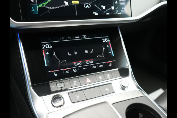 Audi A6 Avant 50 TFSI e Quattro S Line PHEV 300pk Dealer O.H | SOH 95,2% | Trekhaak Af Fabriek | Adaptive Cruise | Camera | Matrix LED | Lederen Sportstoelen Verwarmd | Sfeerverlichting | Apple Carplay | DAB | Navigatie | Virtual | 19"L.M | Plug In Hybrid |