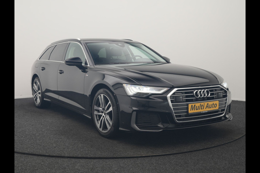Audi A6 Avant 50 TFSI e Quattro S Line PHEV 300pk Dealer O.H | SOH 95,2% | Trekhaak Af Fabriek | Adaptive Cruise | Camera | Matrix LED | Lederen Sportstoelen Verwarmd | Sfeerverlichting | Apple Carplay | DAB | Navigatie | Virtual | 19"L.M | Plug In Hybrid |