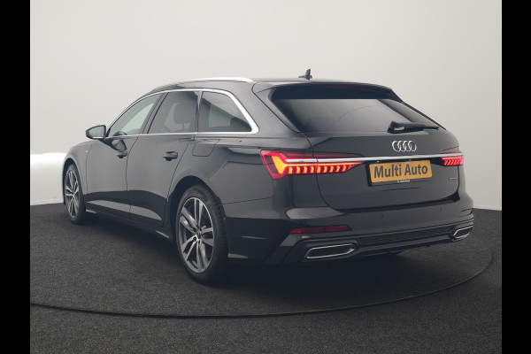 Audi A6 Avant 50 TFSI e Quattro S Line PHEV 300pk Dealer O.H | SOH 95,2% | Trekhaak Af Fabriek | Adaptive Cruise | Camera | Matrix LED | Lederen Sportstoelen Verwarmd | Sfeerverlichting | Apple Carplay | DAB | Navigatie | Virtual | 19"L.M | Plug In Hybrid |