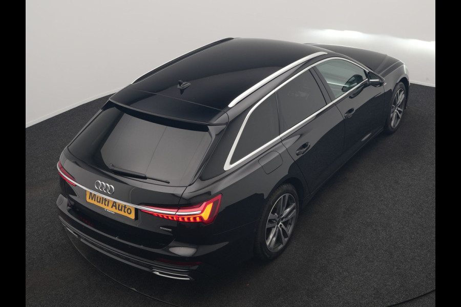 Audi A6 Avant 50 TFSI e Quattro S Line PHEV 300pk Dealer O.H | SOH 95,2% | Trekhaak Af Fabriek | Adaptive Cruise | Camera | Matrix LED | Lederen Sportstoelen Verwarmd | Sfeerverlichting | Apple Carplay | DAB | Navigatie | Virtual | 19"L.M | Plug In Hybrid |