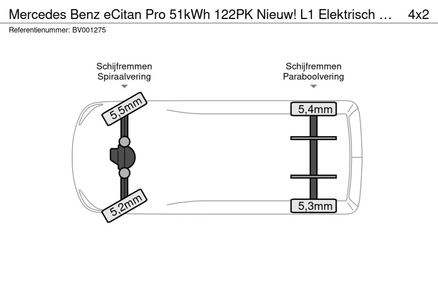 Mercedes-Benz eCitan Pro 51kWh 122PK Nieuw! L1 Elektrisch 300km WLTP Trekhaak 75KW Snelladen Climate Control Cruise Control Carplay Camera Parkeersen
