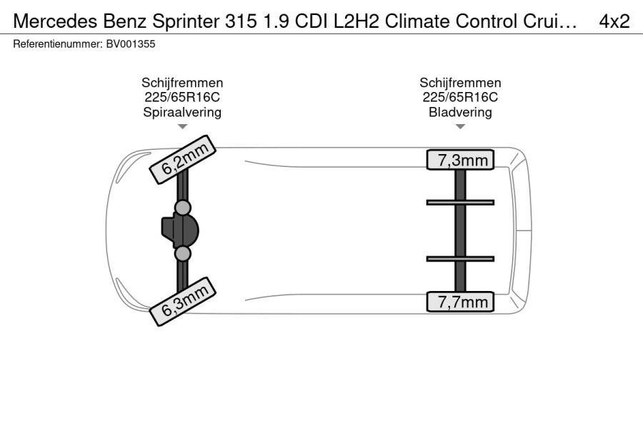 Mercedes-Benz Sprinter 315 1.9 CDI L2H2 Climate Control Cruise Control Apple Carplay Android Auto