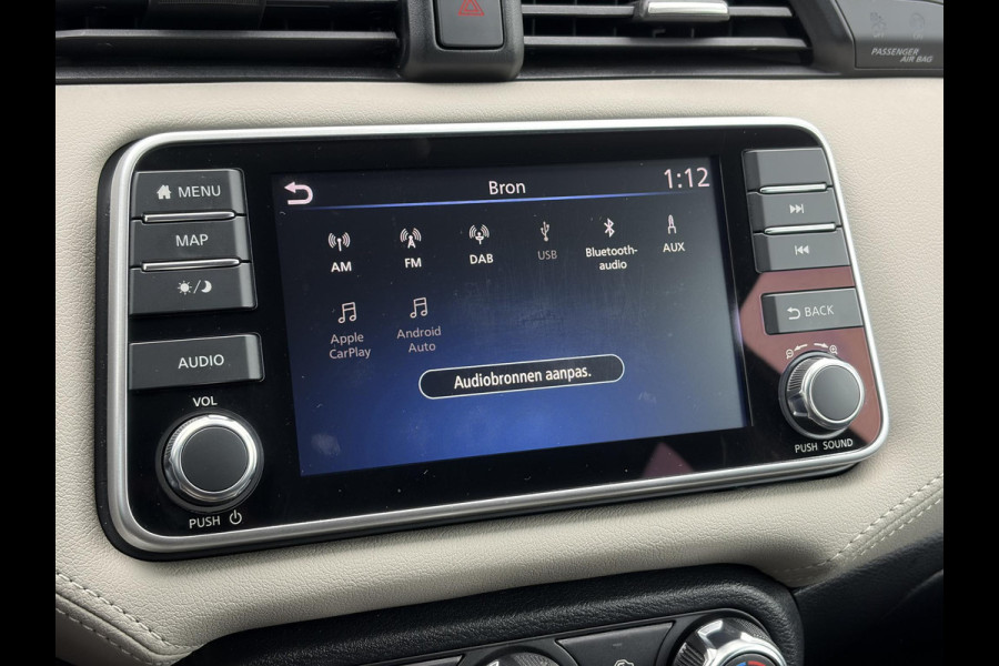 Nissan Micra 1.0 IG-T N-Design ✓Carplay✓Trekhaak✓Navi✓Airco✓Cruise✓Rijstrooksensor✓Pdc✓Lm velgen✓4 Elekt Ramen✓Zeer Zuinig✓Weinig km✓N.A.P✓Apk tot 04-2027