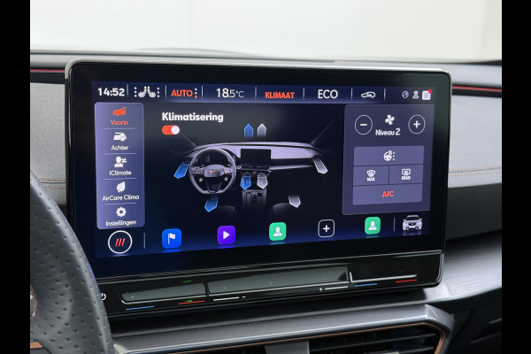 CUPRA Formentor 1.4T 245PK e-Hybrid VZ Performance SOH 100% Trekhaak Panoramadak Adap.Cruise Stoel+Stuurverwarming Elek.Achterklep 3-Zone Ecc Na Apple Carplay/Android Auto DAB Isofix Licht-/regensensor Draadloze lader Dodehoekdetectie File assistent 1e Eigenaar Origineel Nederlandse Auto