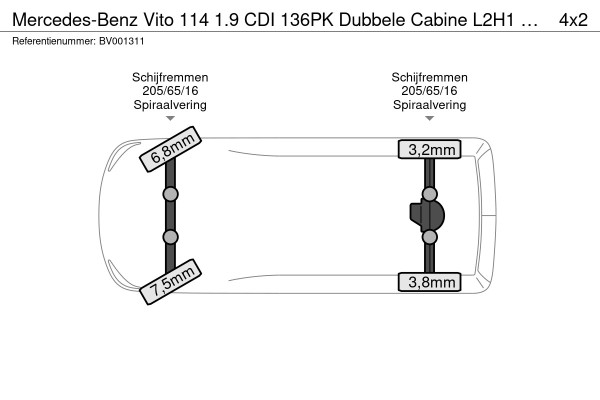 Mercedes-Benz Vito 114 1.9 CDI 136PK Dubbele Cabine L2H1 5 Stoelen Climate Control Cruise Control Trekhaak Carplay Camera