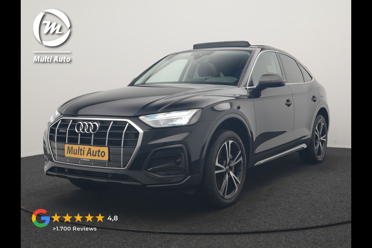 Audi Q5 Sportback 50 TFSI e Advanced edition PHEV 300pk Dealer O.H | SOH 94% | Panodak | Camera | Sportstoelen Verwarmd | Cruise Control | Navigatie | DAB | Virtual | 20"L.M | Plug In Hybrid |