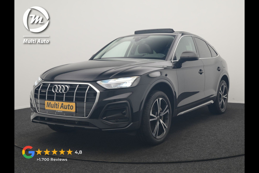 Audi Q5 Sportback 50 TFSI e Advanced edition PHEV 300pk Dealer O.H | SOH 94% | Panodak | Camera | Sportstoelen Verwarmd | Cruise Control | Navigatie | DAB | Virtual | 20"L.M | Plug In Hybrid |