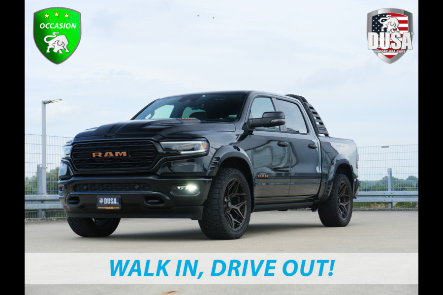 RAM 1500 Limited | 5.7 V8 | 4x4 | Crew Cab | Guerrilla Exhaust | RAMBAR | 22 inch 4play | Accent kleur | Full option Nieuw binnen!