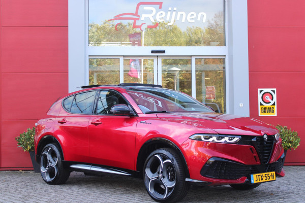 Alfa Romeo Tonale 1.3 270PK Ibrida Plug-In Q4 SPORT SPECIALE | PANORAMISCH SCHUIF KANTELDAK MET ZWARTE DAKSTRIPS | ROSSO BRERA (METALLIC ROOD) MET ZWART DAK  | HARMAN KARDON PREMIUM AUDIO MET 14 SPEAKERS | TECHNOLOGY PACK: PARKEERWAARSCHUWING VOOR EN ACHTER/360° CAMERA / AUTONOMOUS DRIVING LEVEL 2: ADAPTIVE CRUISE CONTROL/LANE CENTERING ASSIST/TRAFFIC JAM ASSIST DODEHOEK DETECTIE AUTOMATISCH DIMMENDE BUITENSPIEGELS ELEKTRISCH BEDIENBARE ACHTERKLEP | 20" LICHTMETALEN VELGEN FORI | DRAADLOZE TELEFOONLADER | NAVIGATIE | DRAADLOZE APPLE CARPLAY/ANDROID AUTO | FULL LED MATRIX KOPLAMPEN | LED