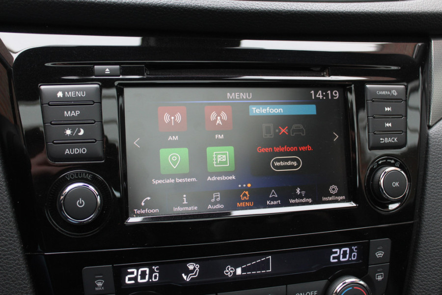 Nissan QASHQAI 1.2 Tekna + / Trekhaak / Panoramadak / 360Camera / Leder / Bose / Keyless / 19'' / Stoelverwarming / Dodehoek / DAB / Cruise Control