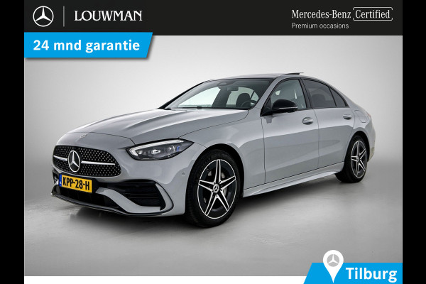 Mercedes-Benz C-Klasse 300 e Business Solution AMG AMG Line l Panoramadak l Burmester l Digital Light l Apple Carplay l Nightpakket l 360°-camera l Trekhaak | Inclusief 24 maanden MB Certified garantie voor Europa.