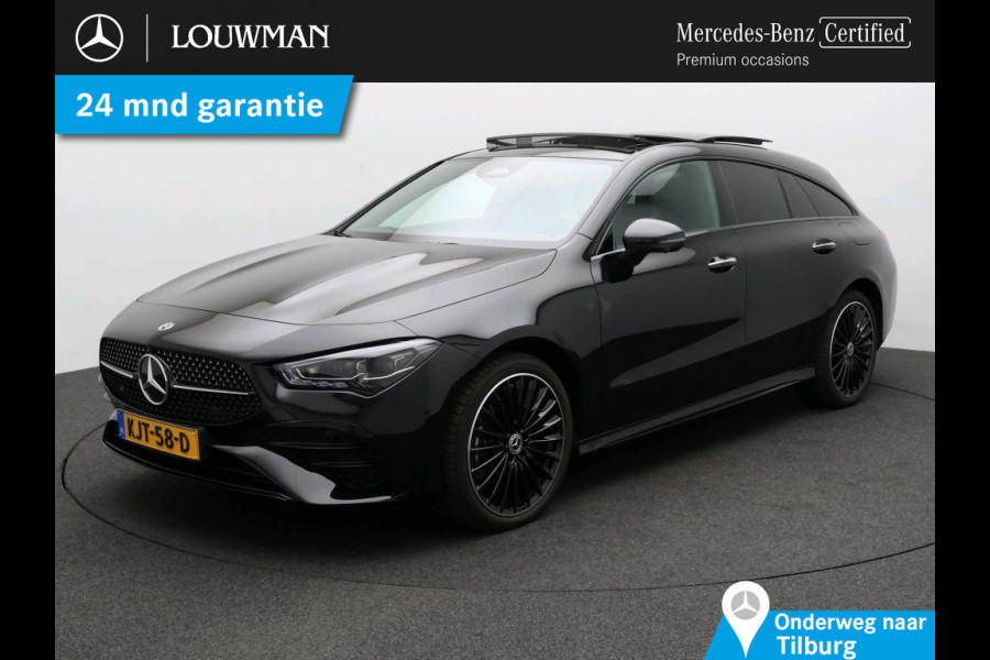 Mercedes-Benz CLA-Klasse Shooting Brake 250 e Business Solution AMG AMG Line | Night Pakket | Panorama Schuif-Kanteldak | Head-up display | Distronic | 360°-camera | MBUX Augmented Reality navigatie. Inclusief 24 maanden Mercedes-Benz Certified garantie voor Europa.