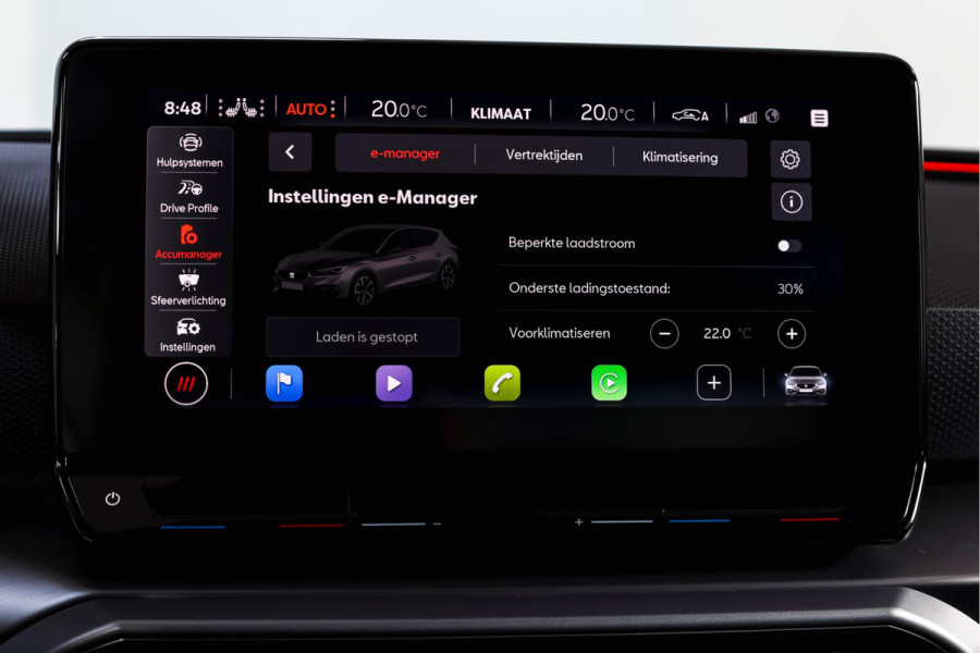 Seat Leon 1.4 TSI eHybrid PHEV FR | Dig. Cockpit | Cruise | Stoel-+Stuurverw. | PDC | Camera | NAV + Carplay / Android | ECC | LM 17" |