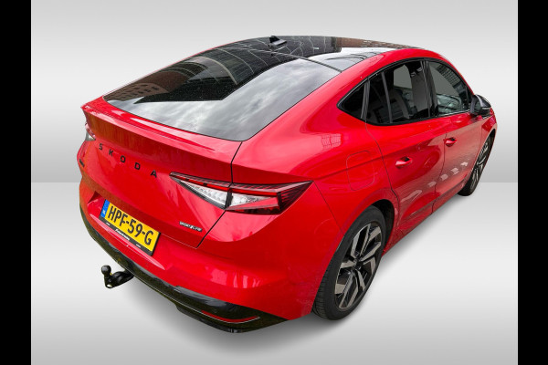 Škoda Enyaq Coupé 85 Sportline / Trekhaak / Panoramadak / 360Camera / Head-up / Canton Audio / 20'' / Verlicht Grill / Matrix LED / Stoelverwarming / CarPlay / Dodehoek / DAB / ACC