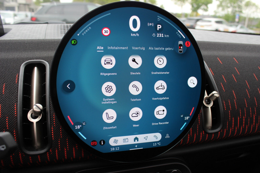 MINI Countryman E John Cooper Works XL 66.5 kWh / SOH 99,9% / Trekhaak / Panoramadak / 360Camera / Head-up / Harman Kardon / 20'' / Leder / Sfeerverlichting / LED / CarPlay / Dodehoek / DAB / ACC