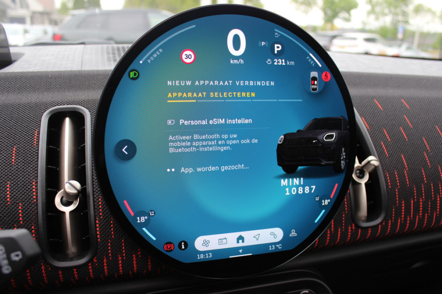 MINI Countryman E John Cooper Works XL 66.5 kWh / SOH 99,9% / Trekhaak / Panoramadak / 360Camera / Head-up / Harman Kardon / 20'' / Leder / Sfeerverlichting / LED / CarPlay / Dodehoek / DAB / ACC