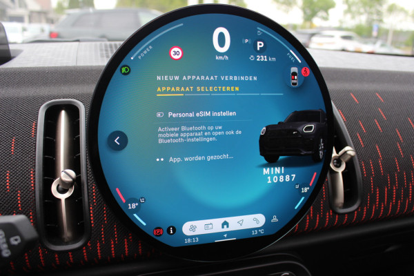 MINI Countryman E John Cooper Works XL 66.5 kWh / SOH 99,9% / Trekhaak / Panoramadak / 360Camera / Head-up / Harman Kardon / 20'' / Leder / Sfeerverlichting / LED / CarPlay / Dodehoek / DAB / ACC