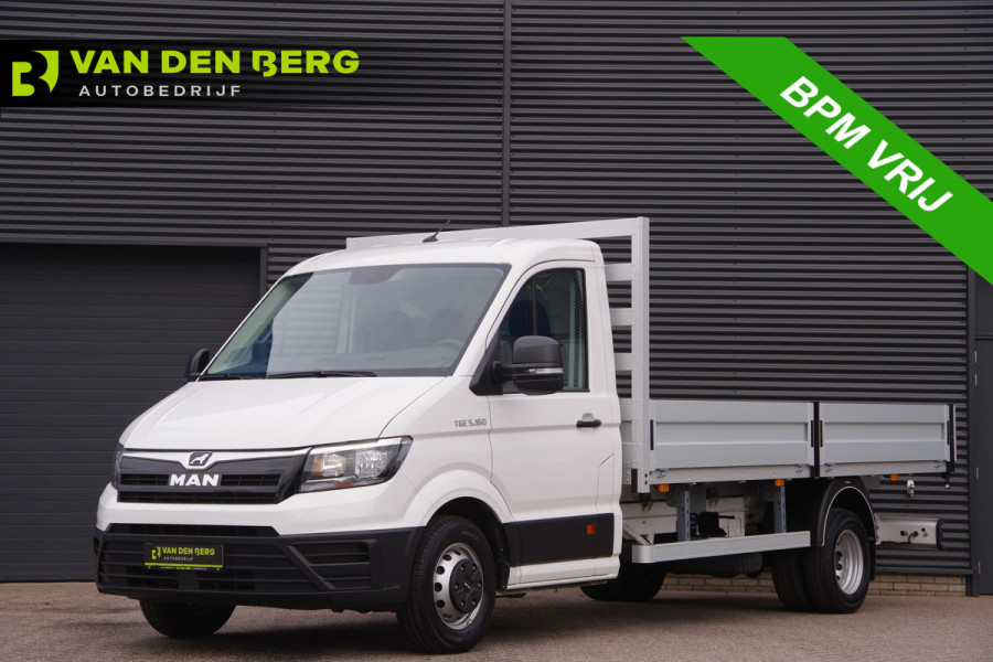 MAN TGE 5.160 50 2.0 L4 N1! DUBBELLUCHT OPENLAADBAK, 165PK AUT. 3-ZITS, CRUISE, AIRCO, NAVI, APPLE CARPLAY, ANDROID AUTO, PICK-UP, PICKU