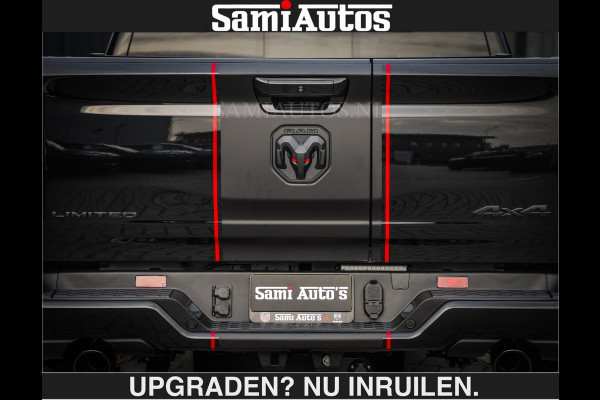 Dodge Ram LIMITED 5.7 V8 HEMI | €79950,- excl excl | MAXIMAAL UITGERUST | DUBBELE CABINE | 5 PERSOONS | DC | Allernieuwste Limited uitvoering – volledig uitgerust met alle opties, inclusief MWK en normale laadbak.