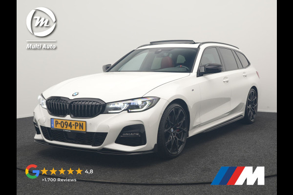 BMW 3 Serie Touring 320i M Sport Perfomance Parts 184pk | Panodak | Adaptive Cruise | Laser LED | Sportuitlaat Kleppen Besturing | Lederen Sportstoelen Verwarmd | Sfeerverlichting | Apple Carplay | 20"L.M | Navigatie | DAB |