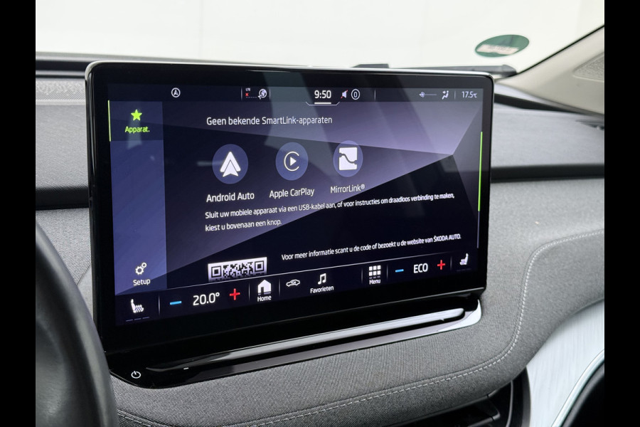 Škoda ENYAQ iV 180PK Trekhaak Adap.Cruise 3-Zone Ecc Camera Matrix-Led Stuur+Stoelverwarming Navi SOH 87% Android Auto Apple Carplay P-Assist Lmv 20" Pdc DAB Isofix Keyless 1.000kg Trekgewicht 1e Eigenaar Origineel Nederlandse Auto