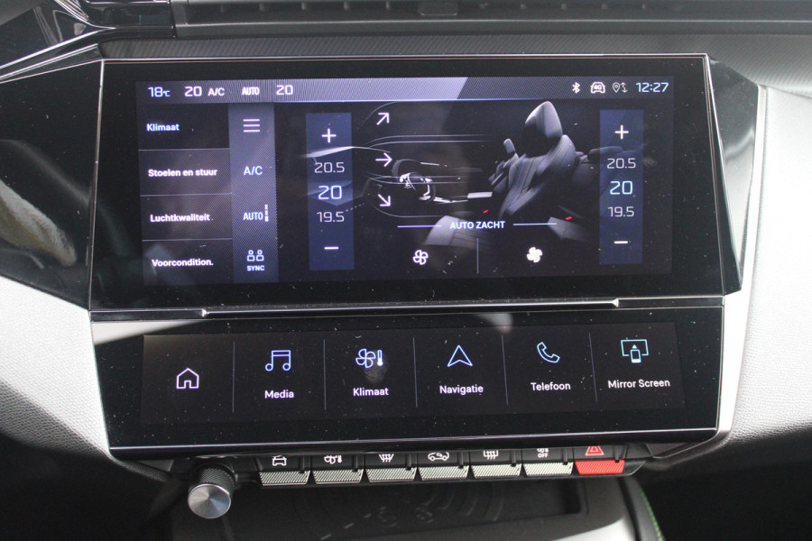 Peugeot e-408 GT AVANTAGE 58 kWh | PANORAMA SCHUIF/KANTEL DAK | WARMTEPOMP | HIFI PACK: (DRAADLOZE TELEFOONLADER, FOCAL PREMIUM HIFI SYSTEEM MET 10 SPEAKERS) | 360 VISION & DRIVE ASSIST PLUS PACK: (360° CAMERA MET 4 HD CAMERA'S, CLEAN CABIN,3D NAVIGATIE SYSTEEM) |  ELEKTRISCH VERSTELBARE VOORSTOELEN MET MASSAGE FUNCTIE EN STOELVERWARMING | BEKLEDING ALCANTARA/KUNSTLEDER | DRAADLOZE APPLE CARPLAY/ANDROID AUTO | 19" LICHTMETALEN VELGEN "GRAPHITE" | LED MATRIX KOPLAMPEN | DONKERE HEMELBEKLEDING | SFEER VERLICHTING | ELEKTRISCH BEDIENBARE ACHTERKLEP | PACK DRIVE PLUS PACK: (PACK SAFETY,