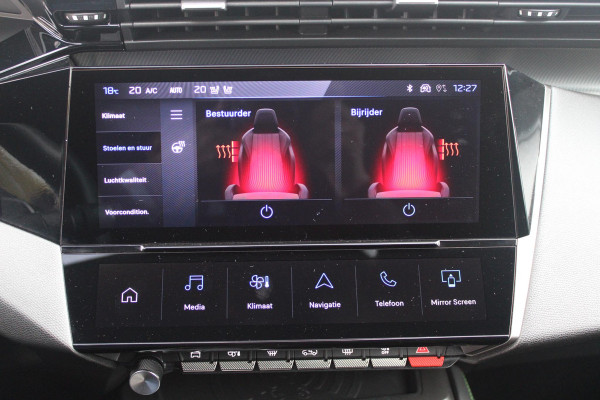 Peugeot e-408 GT AVANTAGE 58 kWh | PANORAMA SCHUIF/KANTEL DAK | WARMTEPOMP | HIFI PACK: (DRAADLOZE TELEFOONLADER, FOCAL PREMIUM HIFI SYSTEEM MET 10 SPEAKERS) | 360 VISION & DRIVE ASSIST PLUS PACK: (360° CAMERA MET 4 HD CAMERA'S, CLEAN CABIN,3D NAVIGATIE SYSTEEM) |  ELEKTRISCH VERSTELBARE VOORSTOELEN MET MASSAGE FUNCTIE EN STOELVERWARMING | BEKLEDING ALCANTARA/KUNSTLEDER | DRAADLOZE APPLE CARPLAY/ANDROID AUTO | 19" LICHTMETALEN VELGEN "GRAPHITE" | LED MATRIX KOPLAMPEN | DONKERE HEMELBEKLEDING | SFEER VERLICHTING | ELEKTRISCH BEDIENBARE ACHTERKLEP | PACK DRIVE PLUS PACK: (PACK SAFETY,