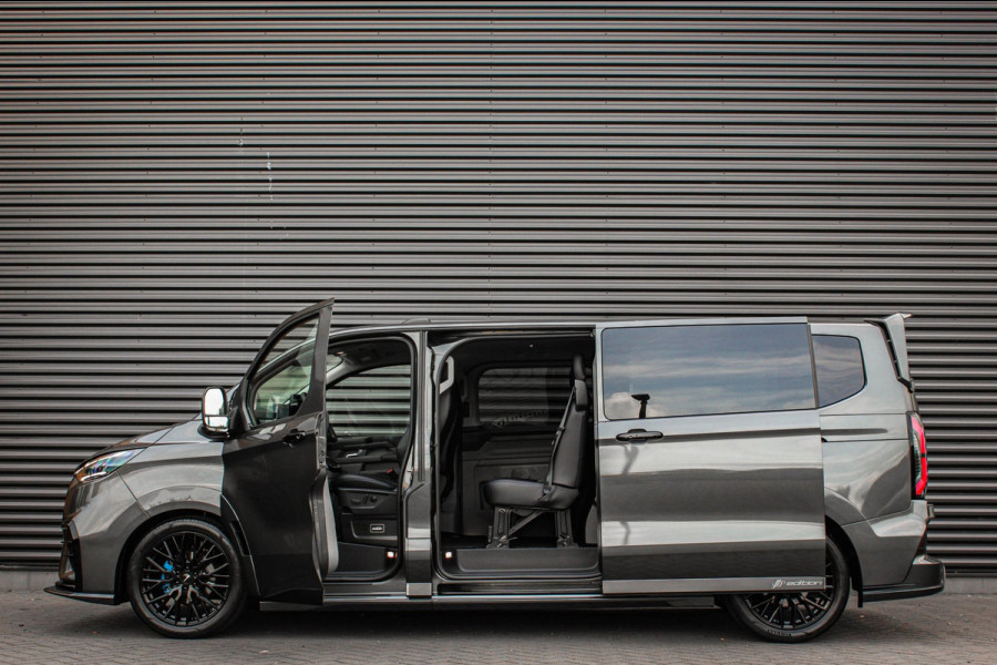 Ford E-Transit Custom 320 L2H1 MS-RT 71kWh 286PK DC DUBBEL CABINE / KUIPSTOELEN / DIRECT RIJDEN / NAVIGATIE / BLACK OPS/JB-EDITION