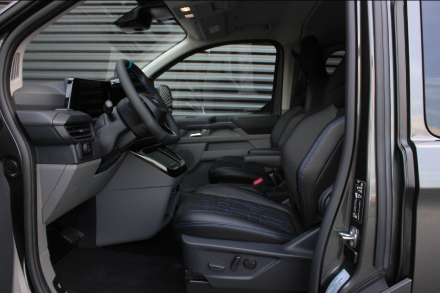 Ford E-Transit Custom 320 L2H1 MS-RT 71kWh 286PK DC DUBBEL CABINE / KUIPSTOELEN / DIRECT RIJDEN / NAVIGATIE / BLACK OPS/JB-EDITION