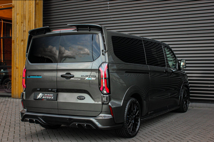 Ford E-Transit Custom 320 L2H1 MS-RT 71kWh 286PK DC DUBBEL CABINE / KUIPSTOELEN / DIRECT RIJDEN / NAVIGATIE / BLACK OPS/JB-EDITION