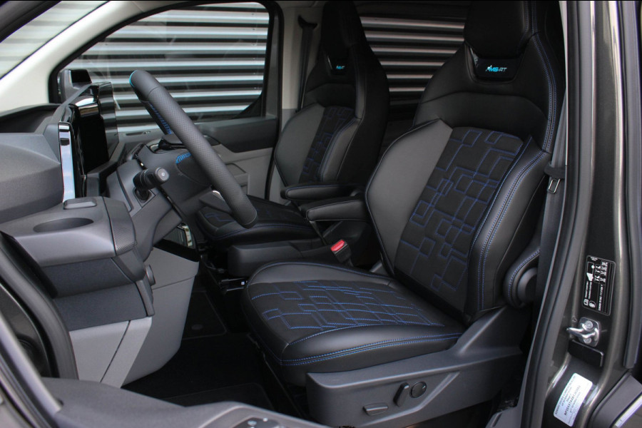 Ford E-Transit Custom 320 L2H1 MS-RT 71kWh 286PK DC DUBBEL CABINE / KUIPSTOELEN / DIRECT RIJDEN / NAVIGATIE / BLACK OPS/JB-EDITION