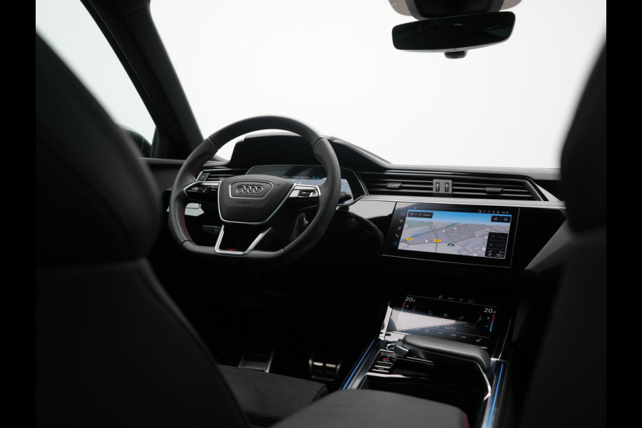 Audi Q8 e-tron 55 Quattro S Line 115 kWh 408pk Dealer O.H | Panodak | Luchtvering | Camera | Bang & Olufsen | Alcantara Sportstoelen Memory & Verwarmd | Sfeerverlichting | Cruise Control | DAB | Navigatie | Virtual | 21"L.M |