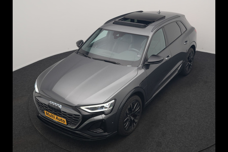 Audi Q8 e-tron 55 Quattro S Line 115 kWh 408pk Dealer O.H | Panodak | Luchtvering | Camera | Bang & Olufsen | Alcantara Sportstoelen Memory & Verwarmd | Sfeerverlichting | Cruise Control | DAB | Navigatie | Virtual | 21"L.M |