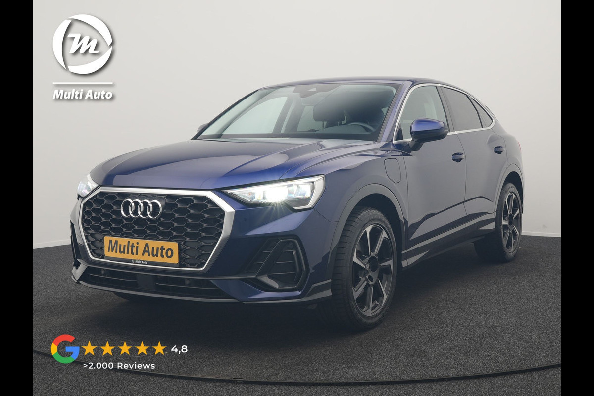 Audi Q3 Sportback 45 TFSI e Advanced Edition PHEV 245pk Dealer O.H | SOH 89,7% | Trekhaak Af Fabriek | Sportstoelen Memory & Verwarmd | Blis | Apple Carplay | DAB | Navigatie | Virtual | 19"L.M | Plug In Hybrid |