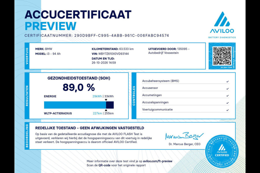 BMW i3 S iPerformance 94Ah 33 kWh / 63dkm NAP / Harman Kardon / Pano / Camera / Navi / Leder / NL-Auto